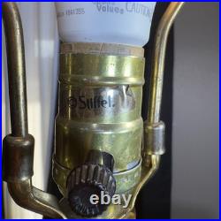 Vintage Stiffel Brass Table Lamps Pair Hollywood Regency Traditional 30.5 Inch
