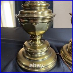 Vintage Stiffel Brass Table Lamps Pair Hollywood Regency Traditional 30.5 Inch Vintage Stiffel Brass Table Lamps Pair Hollywood Regency Traditional 30.5 Inch