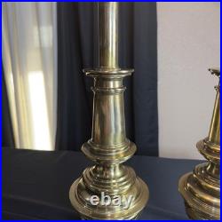 Vintage Stiffel Brass Table Lamps Pair Hollywood Regency Traditional 30.5 Inch Vintage Stiffel Brass Table Lamps Pair Hollywood Regency Traditional 30.5 Inch