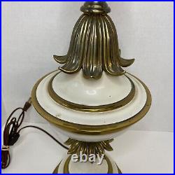 Vintage Stiffel Brass Table Torchiere Lamp MCM Hollywood Regency