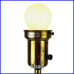 Vintage Stiffel Brass and Walnut Obelisk Table Lamp 31 inches Mid Century Modern