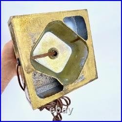 Vintage Stiffel Brass and Walnut Obelisk Table Lamp 31 inches Mid Century Modern