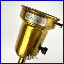 Vintage Stiffel Brass and Walnut Obelisk Table Lamp 31 inches Mid Century Modern