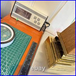 Vintage Stiffel Brass and Walnut Obelisk Table Lamp 31 inches Mid Century Modern