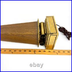 Vintage Stiffel Brass and Walnut Obelisk Table Lamp 31 inches Mid Century Modern