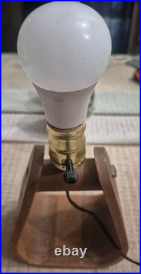 Vintage Stirrup Lamp with Buffalo Bison Shade Western Cowboy Decor Antique RARE