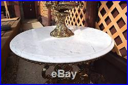 Vintage Stunning Hollywood Regency Cherub Floor Brass Lamp with Marble Table