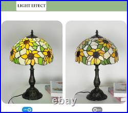 Vintage Sunflower Tiffany Style Stained Glass Table Lamp Bedside Reading Light