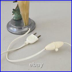 Vintage Table Lamp 1950 At The Swallow In Steel Brass & Glass 50S Retro