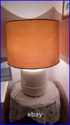 Vintage Table Lamp 1950 Porcelain Gold Lines
