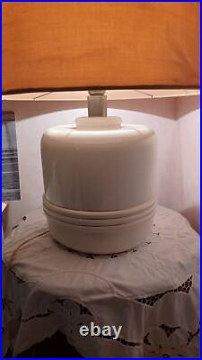 Vintage Table Lamp 1950 Porcelain Gold Lines
