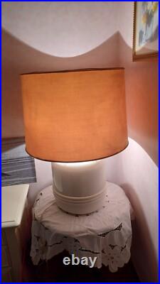 Vintage Table Lamp 1950 Porcelain Gold Lines