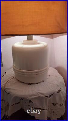Vintage Table Lamp 1950 Porcelain Gold Lines