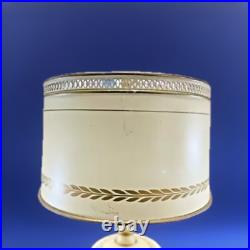 Vintage Table Lamp Air Deco Off-White With Lamp Shade Corded And Milk Glass 26