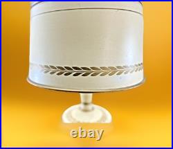Vintage Table Lamp Air Deco Off-White With Lamp Shade Corded And Milk Glass 26