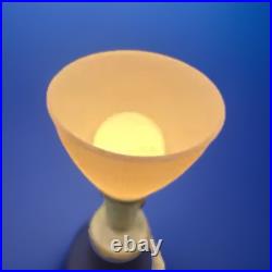 Vintage Table Lamp Air Deco Off-White With Lamp Shade Corded And Milk Glass 26