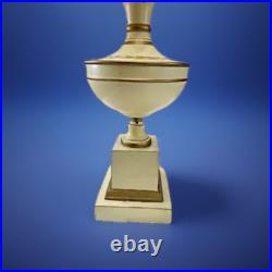 Vintage Table Lamp Air Deco Off-White With Lamp Shade Corded And Milk Glass 26