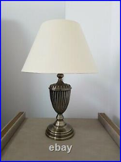 Vintage Table Lamp Antique Brass Bedside Lounge Light Lamps Cotton Shade 44x31cm