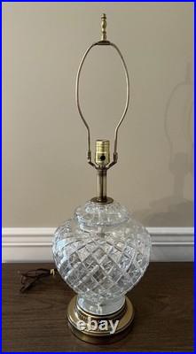 Vintage Table Lamp Brass Crystal French France Lamp 28