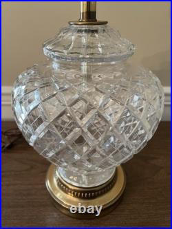 Vintage Table Lamp Brass Crystal French France Lamp 28