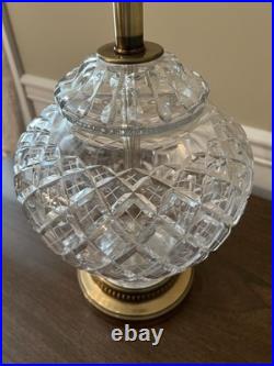 Vintage Table Lamp Brass Crystal French France Lamp 28