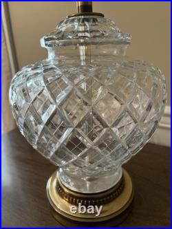 Vintage Table Lamp Brass Crystal French France Lamp 28