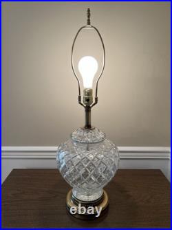 Vintage Table Lamp Brass Crystal French France Lamp 28