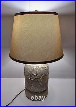 Vintage Table Lamp Casual Of California 80s 70s Ceramic Tan Stone Pottery