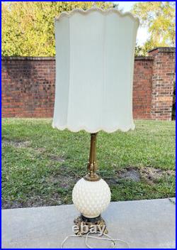 Vintage Table Lamp Hollywood Regency Mid Century 42in tall ivory glass globe