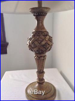 Vintage Table Lamp Shade Brown Unique Rare Design Carvings
