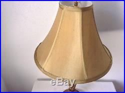 Vintage Table Lamp Shade Brown Unique Rare Design Carvings