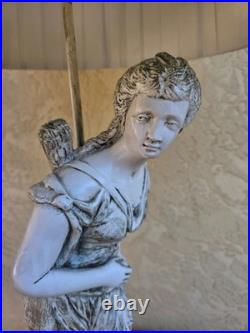 Vintage Table Lamp with Ceramic Classical Female Standing Figure Vintage Table Lamp with Ceramic Classical Female Standing Figure