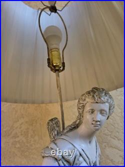 Vintage Table Lamp with Ceramic Classical Female Standing Figure