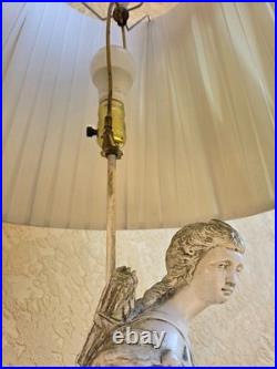 Vintage Table Lamp with Ceramic Classical Female Standing Figure