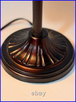 Vintage Table Lamp with Swirled Glass Shade Home Decor Used Condition