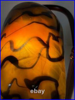 Vintage Table Lamp with Swirled Glass Shade Home Decor Used Condition Vintage Table Lamp with Swirled Glass Shade Home Decor Used Condition