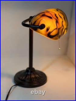 Vintage Table Lamp with Swirled Glass Shade Home Decor Used Condition Vintage Table Lamp with Swirled Glass Shade Home Decor Used Condition