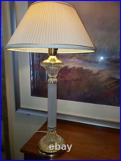 Vintage Table Lamps Tall White Mid-century Modern Estate Quality Elegant Pair