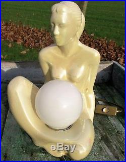 Vintage Table Side Desk Lamp Ceramic Nude Woman Italian Ball lamp Donna