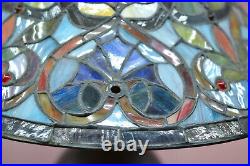 Vintage Table Stained Glass Lamp, 20 inches tall
