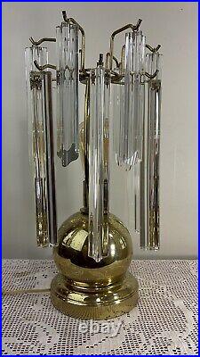 Vintage Table lamp with vertical rigid Acrylic strips waterfall Lamp