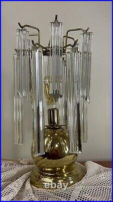 Vintage Table lamp with vertical rigid Acrylic strips waterfall Lamp