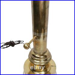 Vintage Tall Brass Lamp 31 Pull Chain Mid Century Modern Heavy Distressed