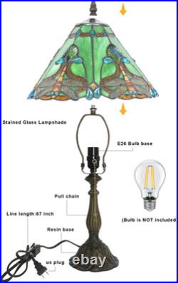 Vintage Tiffany Dragonfly Stained Glass Table Lamp 19 Victorian Bedside Light