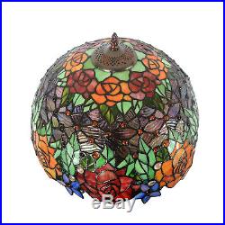 Vintage Tiffany Stained Glass Table Lamp Flower Study Bedroom Night Light Gifts