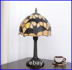 Vintage Tiffany Style Bat Stained Glass Table Lamp Gothic Bedside Light Decor