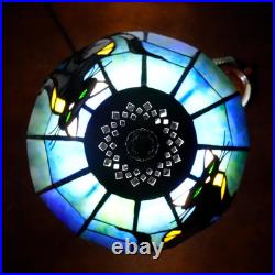 Vintage Tiffany Style Black Cat Stained Glass Table Lamp Bedside Night Light