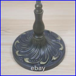 Vintage Tiffany Style Blue Stained Glass Bankers Desk Lamp with Alloy Base