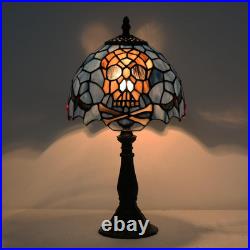 Vintage Tiffany Style Gothic Skull Stained Glass Table Lamp 8 Halloween Light Vintage Tiffany Style Gothic Skull Stained Glass Table Lamp 8 Halloween Light