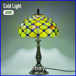 Vintage Tiffany Style Gradient Green Stained Glass Table Lamp 18 Bedside Light